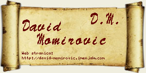 David Momirović vizit kartica